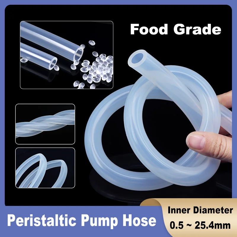 Diameter 0.5mm ~ 25.4mm Peristaltic Pump Hose Flexible Nontoxic High Temperature Food Grade Transparent Silicone Tube Water Pipe