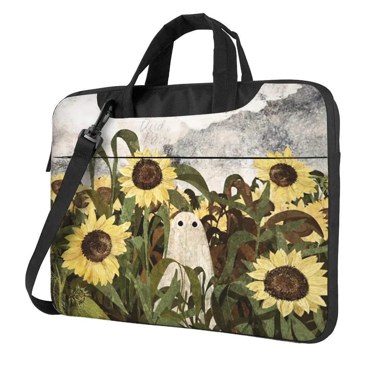 

There's A Ghost In The Sunflower Field Again... Crossbody Laptop Bag Case Computer Bag Resistant Protective Notebook Pouch