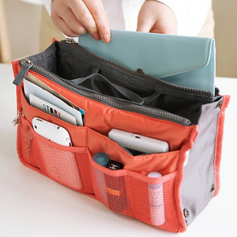 Organizer Insert Bag Women Nylon Travel Insert Organizer Handbag Purse Large Liner Lady Makeup Cosmetic Bag Cheap Tote