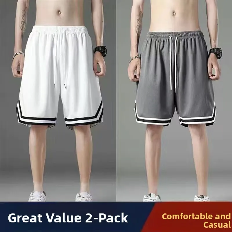 

Ultra-Thin Loose Ice Silk Men's Shorts Summer Outdoor Quick-Drying Five-Point Sweatpants Sport Basketball Casual Big Boxer ...