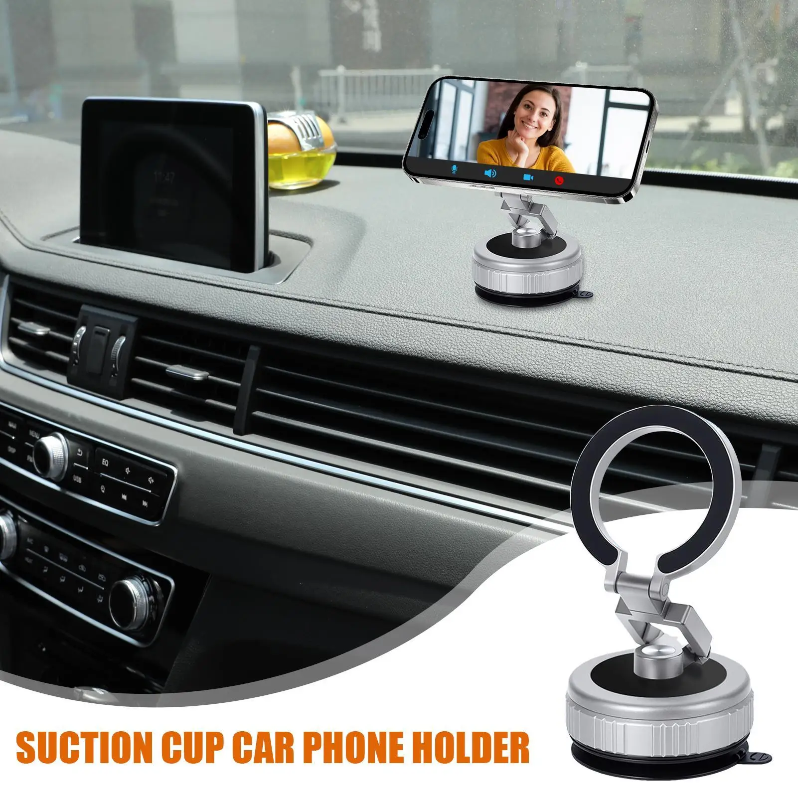 

Vacuum Phone Holder Suction Cup Phone Mount Holder Stable Base 360 Degree Rotating Cradle Portable Mobile Stand Vehicle