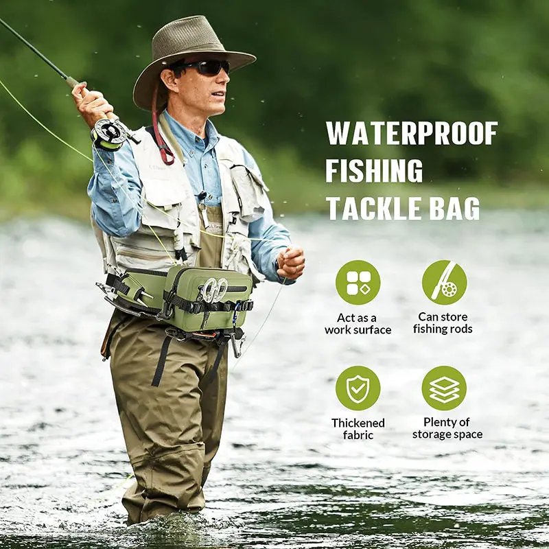 Waterproof Dry Bag Fishing Backpack with Rod Holder Waterproof Fishing Waist Pack