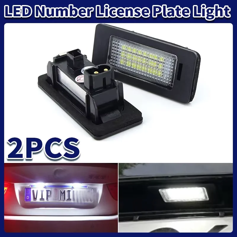 2PCS White LED License Plate Number Light For BMW E46 X5 E70 X6 E71 E72 E90 E92 E93 E91 M3 E39 M5 E60 E61 E82 Car Accessories