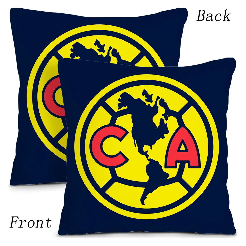 Pillow Covers Cartoon Sofa Decorative Home Double-sided Printing Short Plush Cute Cushion Cover Football Club America