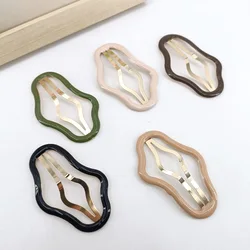 2PCS 7cm Hollow Cloud Bright Paint Metal BB Hairclips Women Simple Snap Clip Headdress Hair Jewelry Accessories