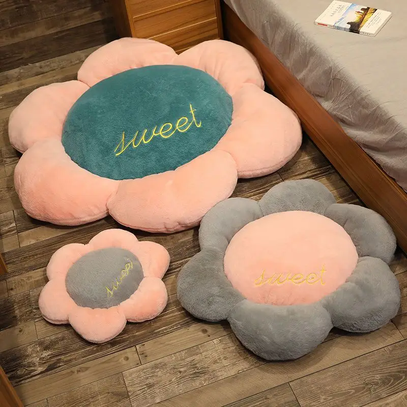 

Sweet Girl's Heart Seat Cushion Hanging Basket Blanket Round Vine Chair Carpet Bedroom Bedside Foot Mat Decoration Flower Pillow