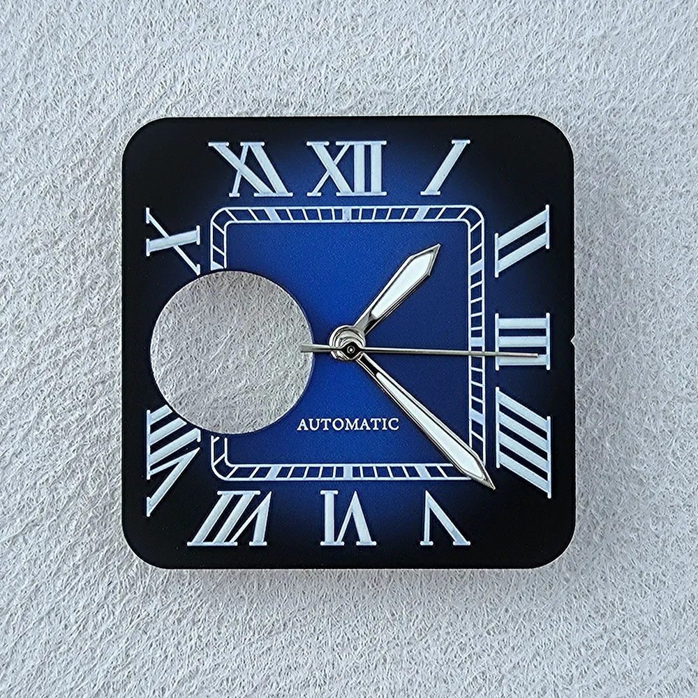 NH38-Zifferblatt, römische/arabische Ziffer, Herrenuhr, quadratisches Zifferblatt, Zifferblatt, individuelles Logo, passend für NH38-Uhrwerk, Uhrenzubehör