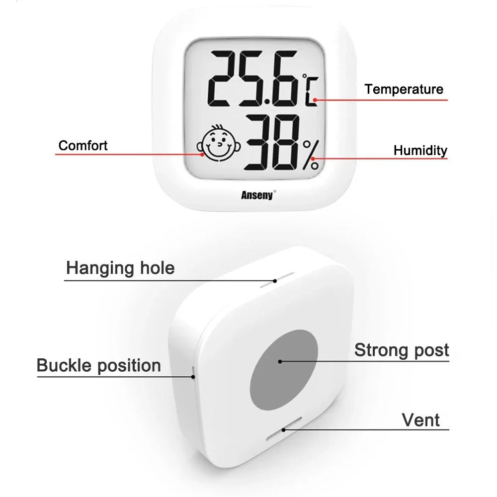 Thermometer Hygrometer Indoor Room Mini LCD Digital Electronic Temperature Humidity Meter Sensor Gauge Weather Station