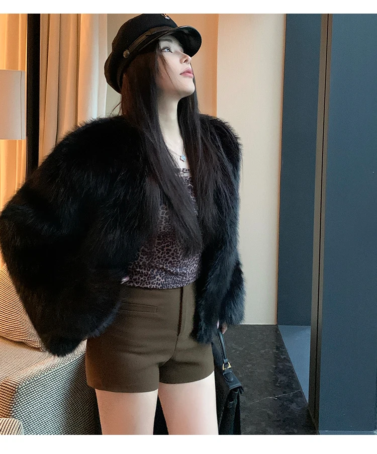 ZAROY 2027 Winter Faux Fox Fur Coat Chic Women Brown Luxury Fluffy Soft Warm Fur Jacket Fashion Colarless Cardigan Fur Outerwer