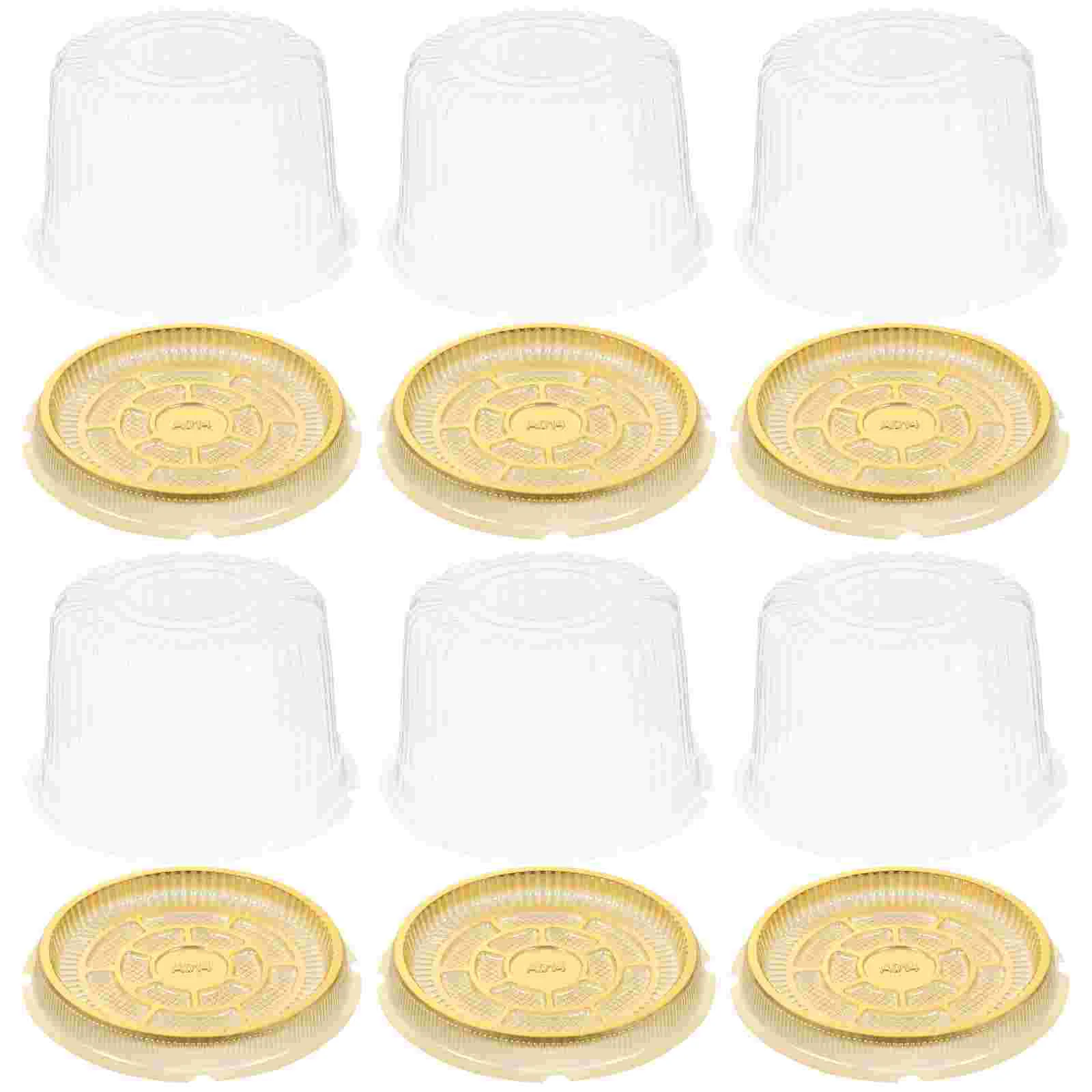 10 Pcs Cake Cheese Storage Box Plastic Containers Pop Pie Transparent Holders with Lids Dessert for The Pet Stackable