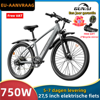 EU Stock 750W Electric Motorcycle Bicycle GUNAI 27.5Inch Off-road Tire Adult Mountain Bike 70KM 35KM/H Max speed 48V10Ah Batter