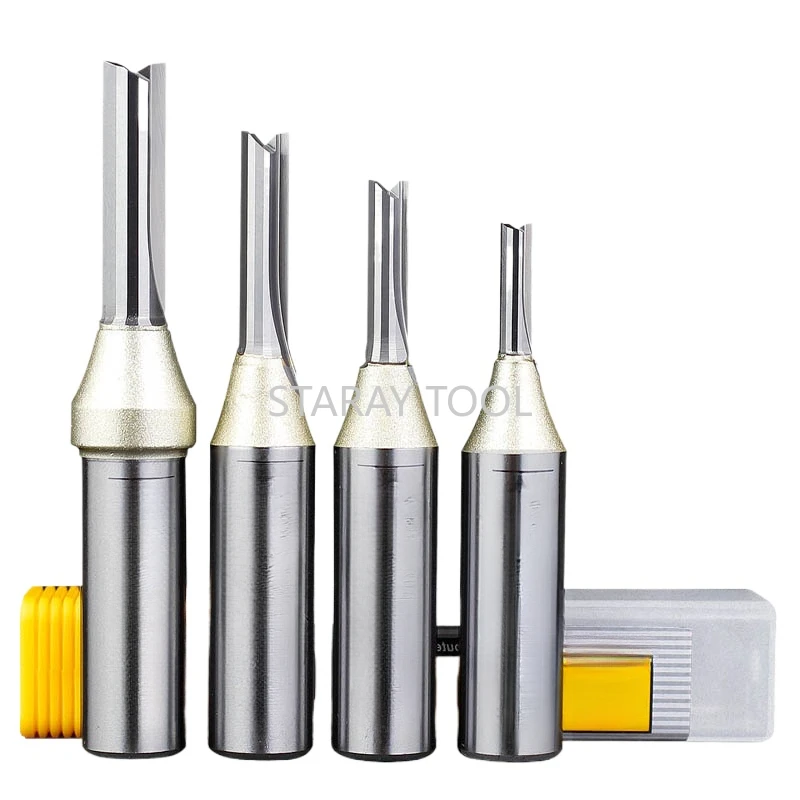 1/2 Shank Router Bit 2 Flutes TCT Straight End Mill Woodworking  CNC Tool Carbide Cutter for Wood MDF Plywood Chipboard