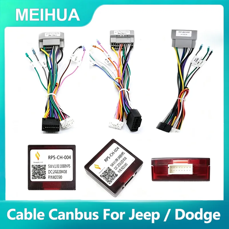 Car 16pin Harness Adapter Canbus Decoder For Jeep Wrangler Cherokee Compass Grand Patriot Dodge Caliber Voyager RP5-CH-004