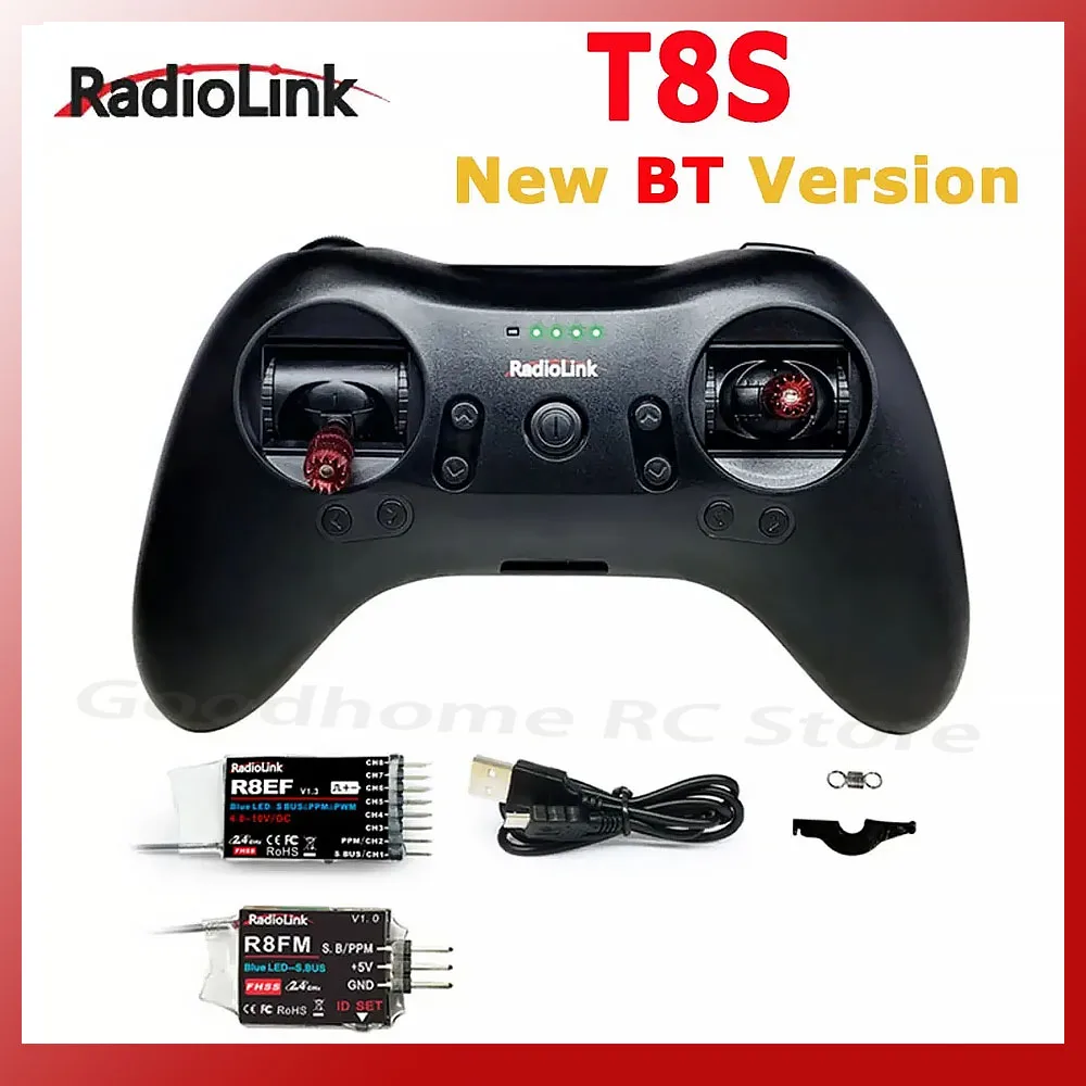 

Radiolink T8S 2.4G 8 Channel Radio Remote Transmitter with Receiver R8EF Game Shape Controller 2000m for FPV Drone RC Aircraft