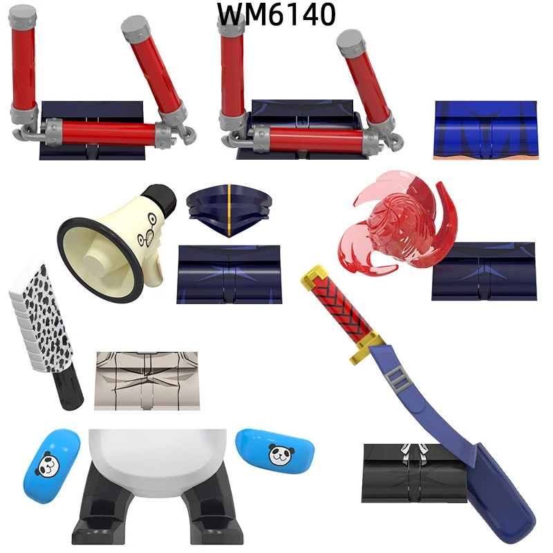 The Action Figures Nunchakus Loudspeaker Knife Gloves Weapons Pants Hair Parts Model Blocks MOC Bricks Set Gifts Toys WM6140