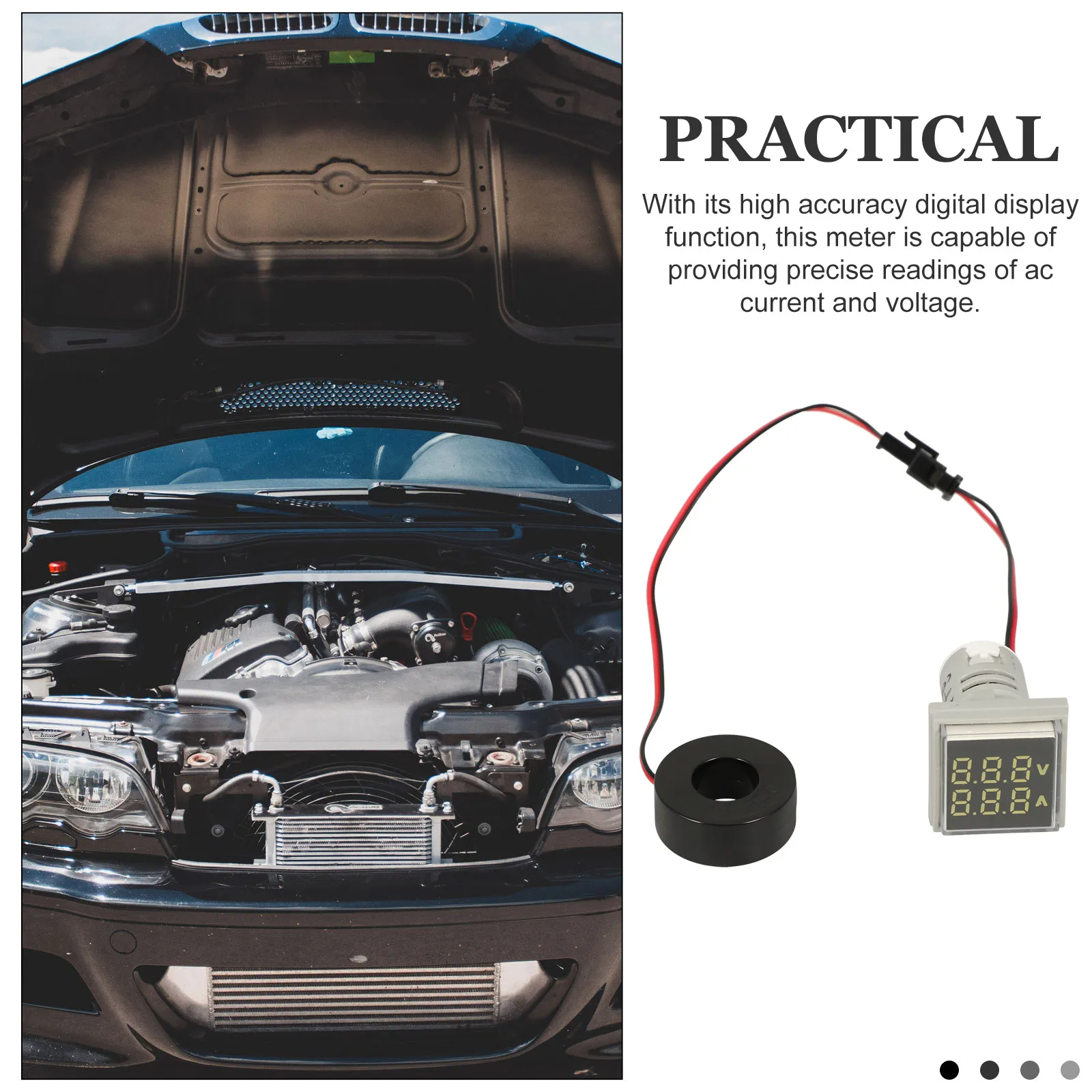 

Digital Voltage Meter 16-22V Square LCD White High Accuracy Tester Multimeter Electric Plastic Current Volt Monitor Car