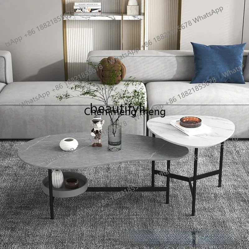 LHY26 ss yj Italian Stone Plate Tea Table Side Table Minimalist Combination Shaped Simple and Light Luxury Creative Small Tea Ta