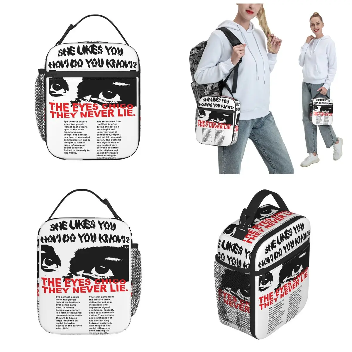 Scarface Os Olhos Nunca Mentem Lunch Bag Isolados Térmicos para o Trabalho, Recipiente de Alimento Portátil, Homens e Mulheres Cooler Box