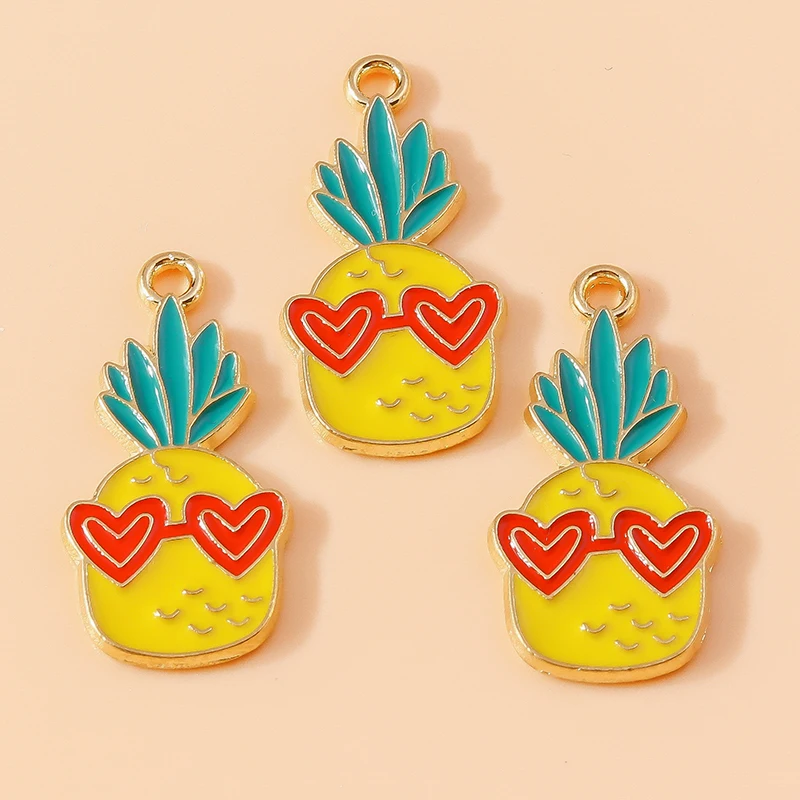 Leslie 10 Stück Niedliche Frucht-Anhänger Kohl Pilz Ananas Zitrone für DIY Ohrringe Armband Halskette Schmuckherstellung – Detail 17