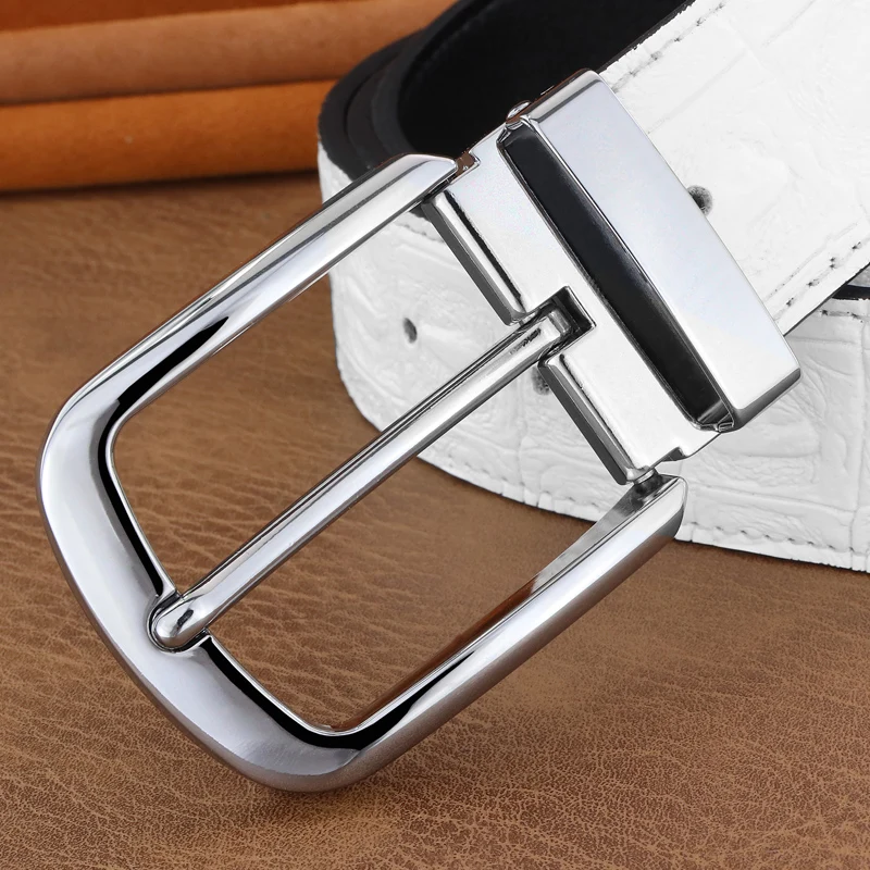 

High Quality designer big pin buckle belts men luxury famous brand 3.8cm wide genuine leather fashion young men ceinture homme