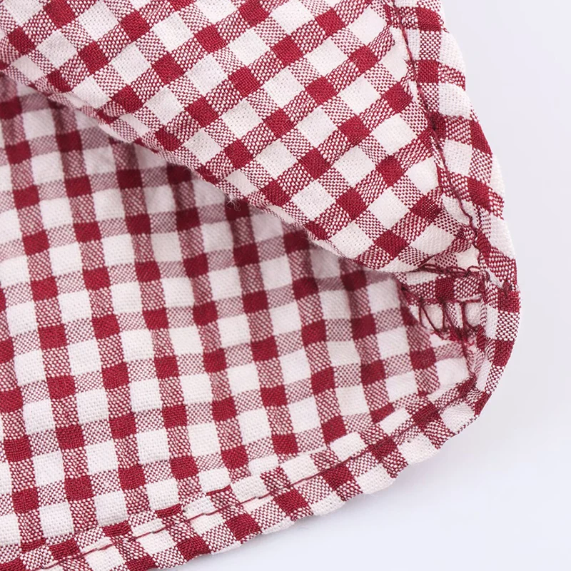 Herbst Plaid Rüschen Lange Ärmeln Layered Dekorative Shirts Frauen Vielseitige Spitze-Up Blusen Weibliche Beiläufige Lose Tops 2025, neue