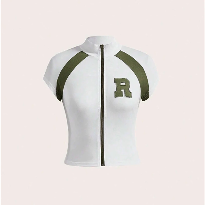 American retro western style zipper sleeveless for women in summer chic and pure desire sexy short shoulder top for spicy girls