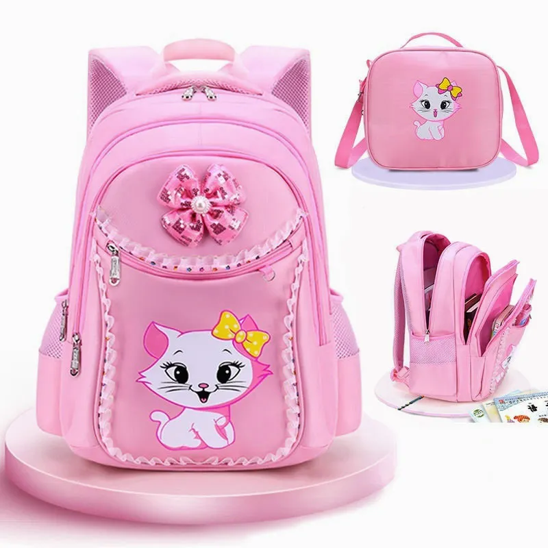 New Cartoon School Bags for Girls Female Korean Version 1-6 Grade Cute Children\'s Backpack Multifunctional Bags Mochila Infantil