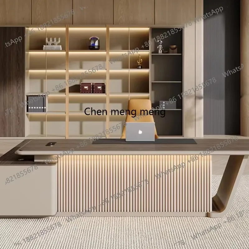 

RR Designer Aesthetic Office Desk Storage Reception Modern Standing Computer Desk Conference Executive Mesa Escrivaninha Furnitu