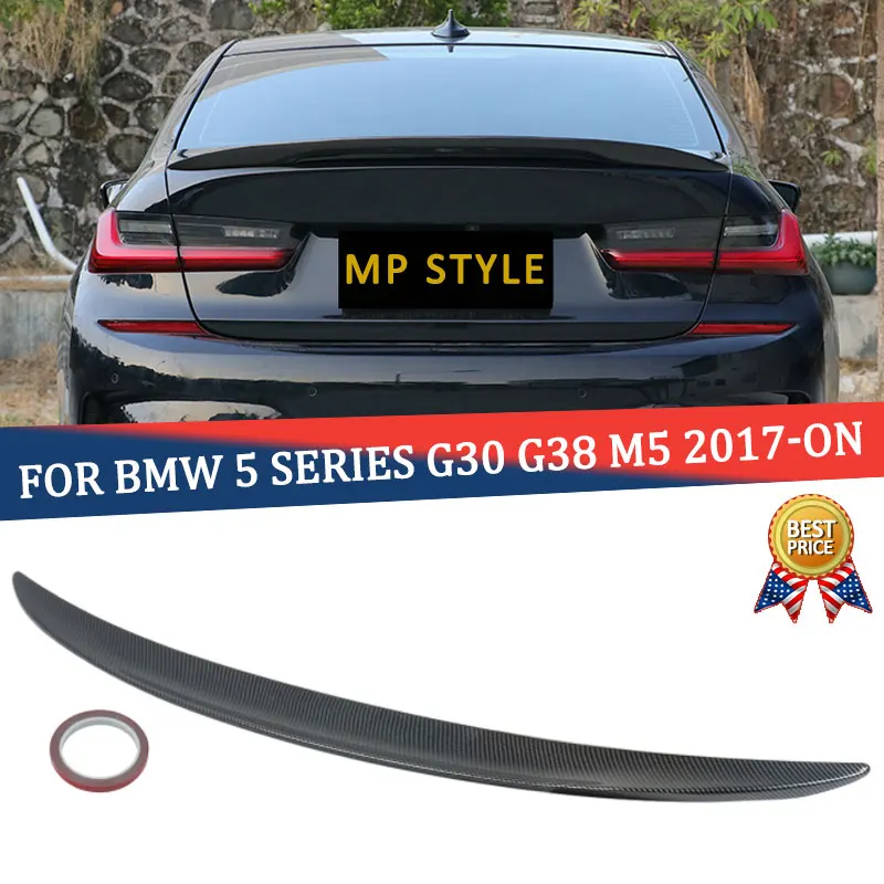 

Rear Bumper Roof Spoiler Lip for BMW 5 Series G30 M Sport 2017 2018 2019 Carbon Fiber Look MP Style 520i 530i 540i M5