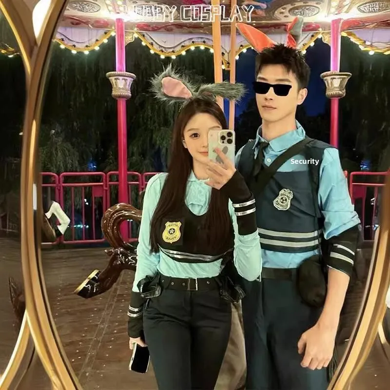 

Couple's Cosplay Rabbit Officer Judy Long Pants Suit Halloween Performance Ensemble Traditional Chinese Costume Women's Fashion