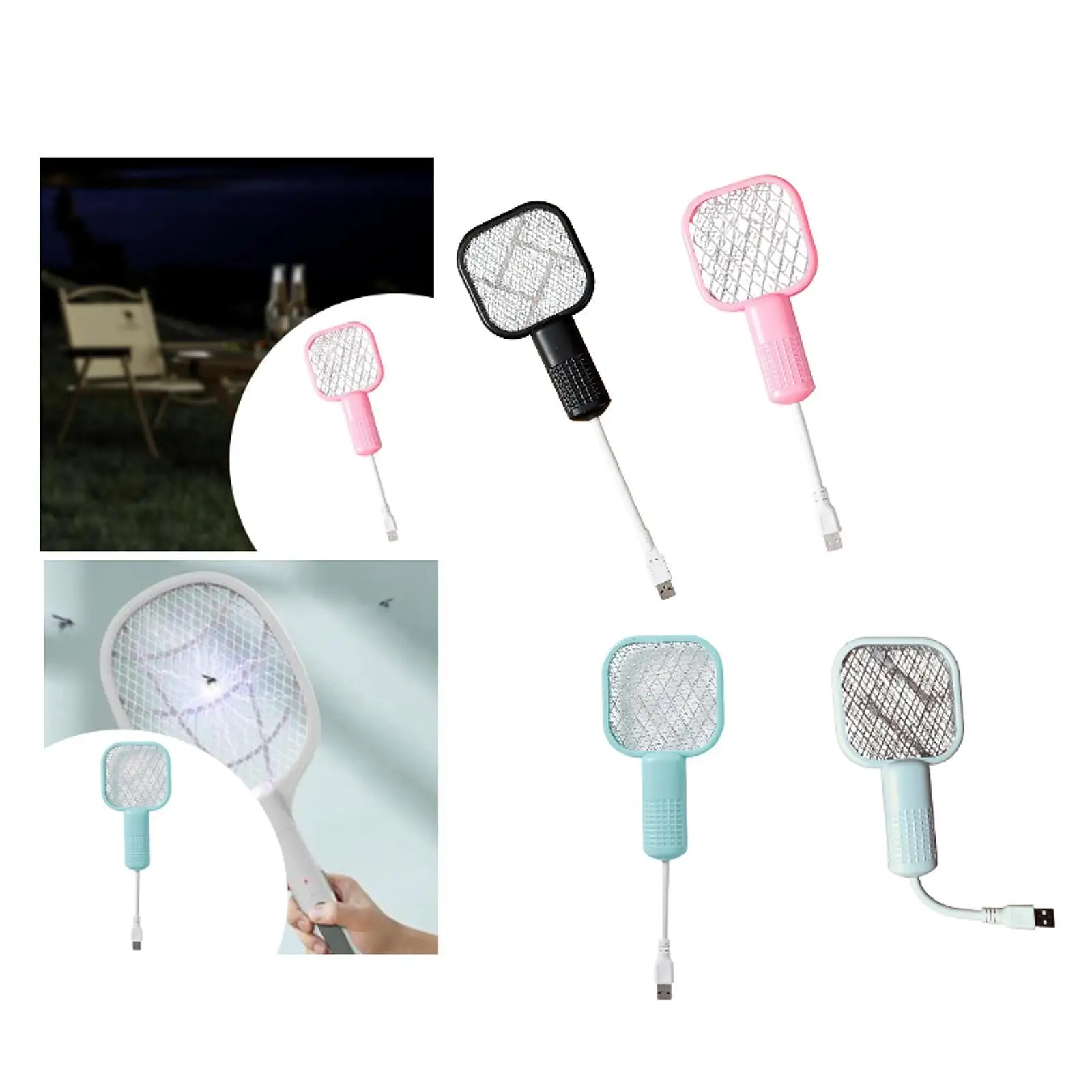 Electric Fly Swatter Folding Handheld for Patio Home Outdoor