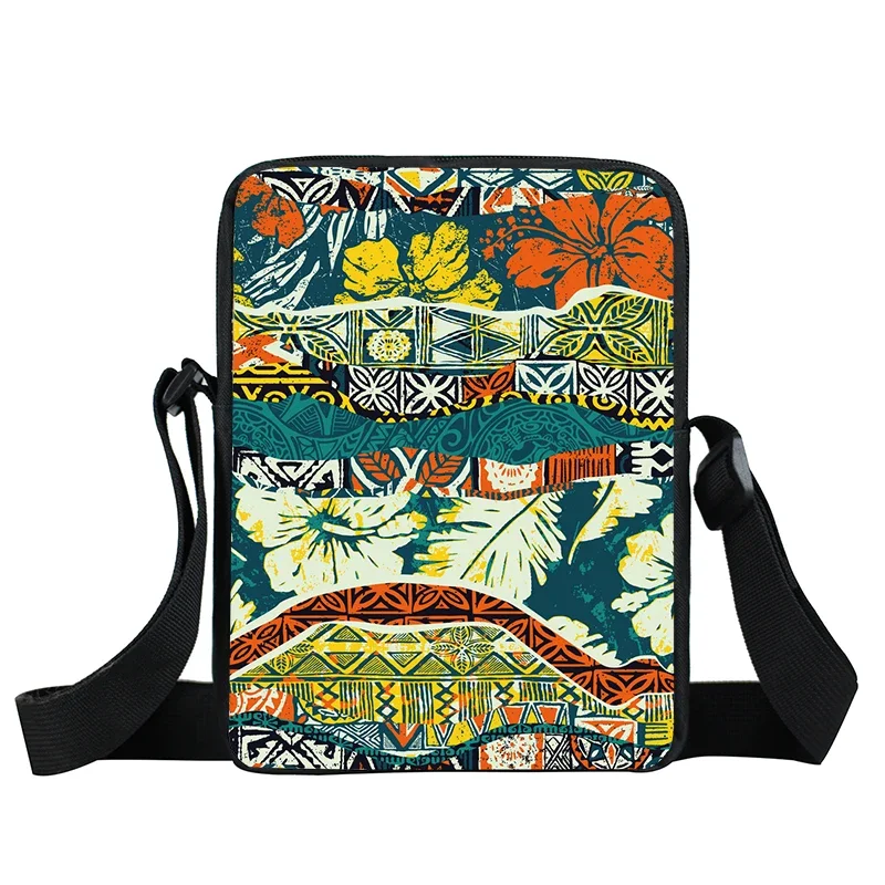 Polynesian Tribal Print Messenger Bag Women Hibiscus Flowers Turtle Handbags Hawaiian Style Crossbody Bag Phone Houlder Bookbags image 2