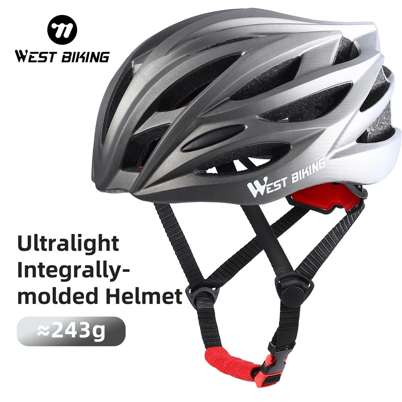 WEST BIKING Ultralight Integrally-molded Helmet Shock Absorption Breathable Bike Safety Cap MTB Road Bike Helmet Bike Accessorie