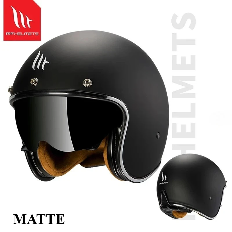 

MT Retro Summer Motorcycle Helmet Electric Bike Scooter Helmets 3/4 Half ECE DOT Casco Moto Helmet Accessories Men JET MT