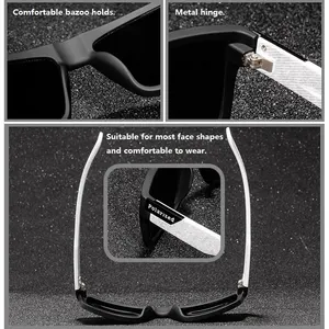 Vintage Square Polarisierte Sonnenbrille für Männer und Frauen, Fahren, Angeln, Luxusmarke, Designer -Sonnenbrille, Fahrerbrille, Mode, UV400 6 Hauptverkaufsretangulargläser - №5