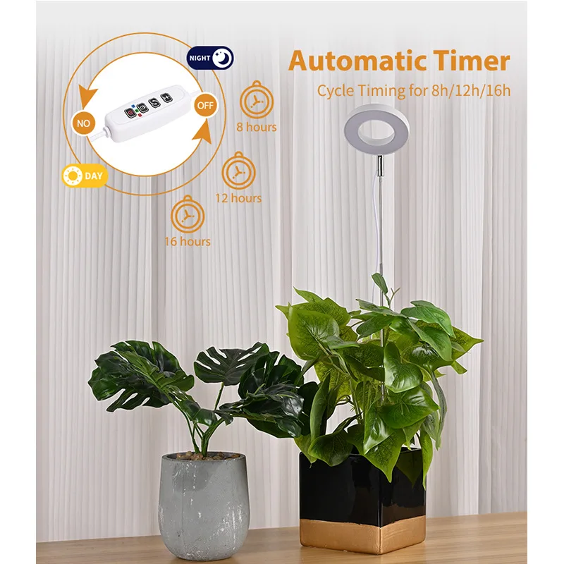 

USB Angel Ring Grow Light Phytolamp for Plants with Control Full Spectrum Fitolamp Lights Home Flower Seedling Clip Phyto Lamp