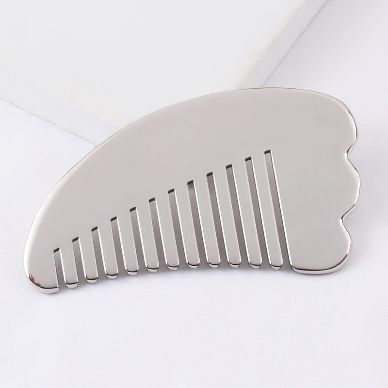 stainless steel Massage Comb Head Face Scalp Gua Sha Massager Facial Wide Tooth Guasha Scraping Body Massage Shaping Relaxation