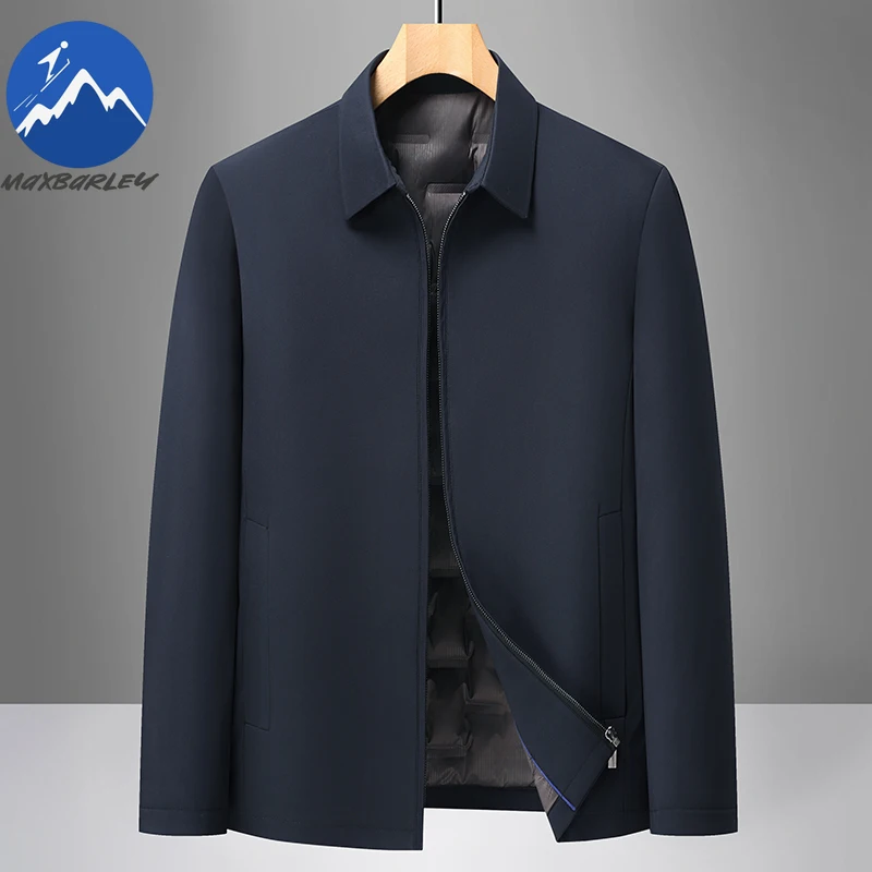 

Maxbarley New Men Down Jacket 2025 Comfortable Outdoor Work Windproof Puffer Coat Classic Business Lightweight Winter Jackets