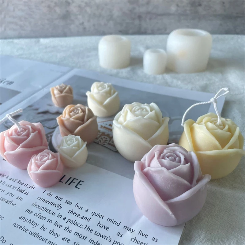 GJ-1023-L-M-S DIY Rose Candle Silicone Mold Valentine\'s Day to Be Released Rose Ice Cube Mold Whiskey Ice Ball Ice Making Molds