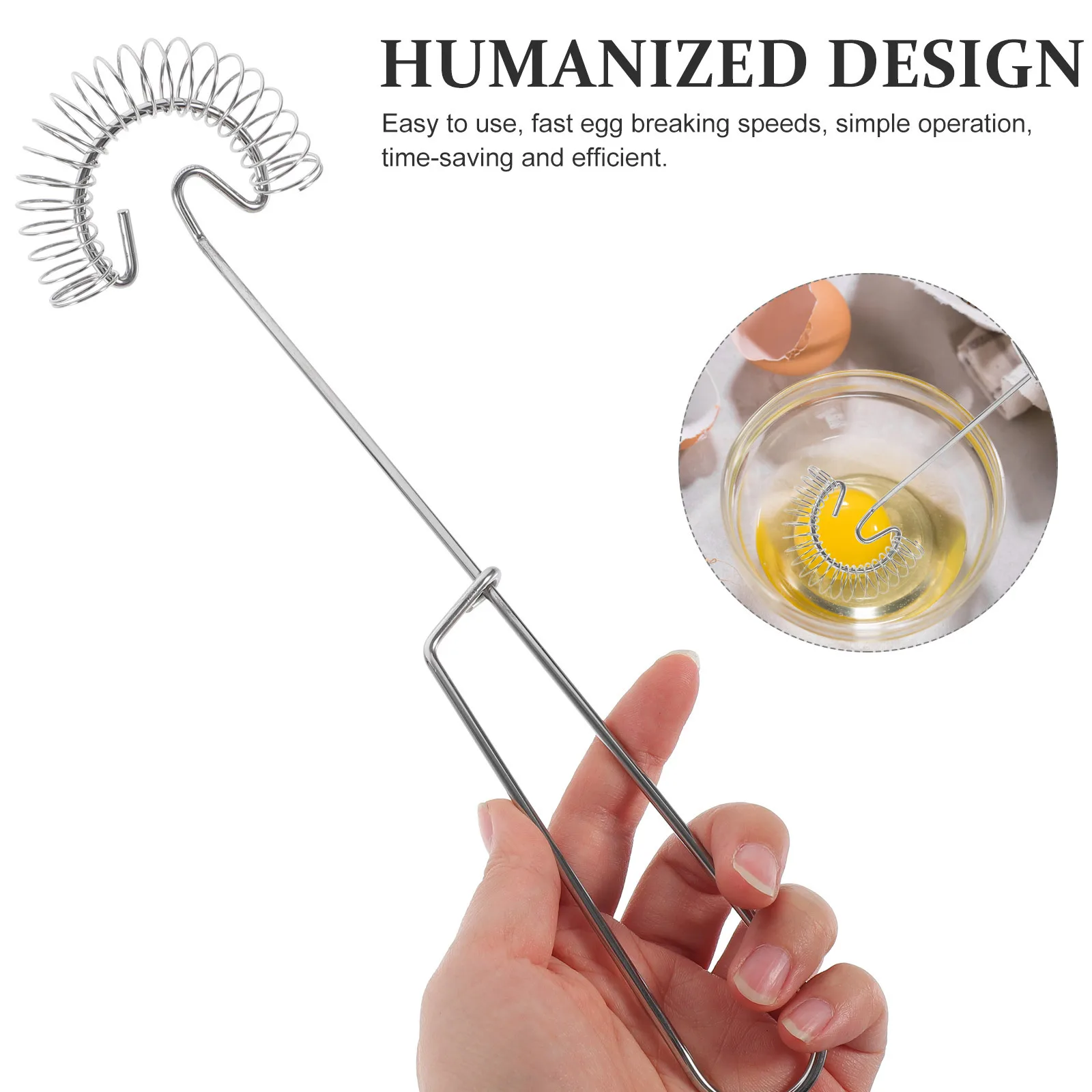 

Stainless Steel Manual Egg Whisk Spiral Spring Whisk for Home Kitchen Bakery Cake Shop Non-Slip Mixer Tool