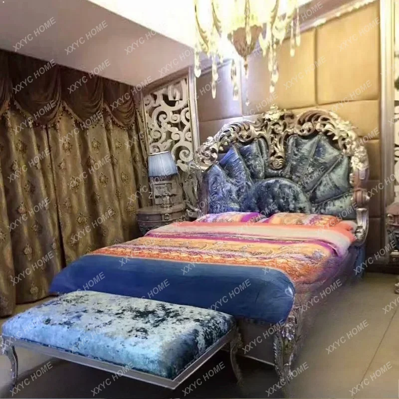 Wedding bed adult round bed luxury master bedroom leather fabric round bed