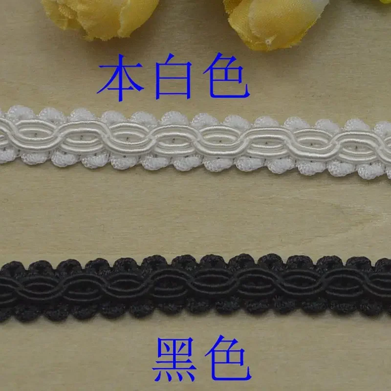 5Meters/16.4Ft Each Pack New Lace with Clothing Accessories DIY Curtain Party Dress Wedding Dress Black and White Double 8-Chara