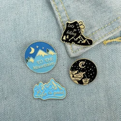 Wild Adventure Cartoon Enamel Lapel Pins Scenic Mountain Brooches Bags Badges Fashion Pin Gifts for Friends Jewelry Wholesale