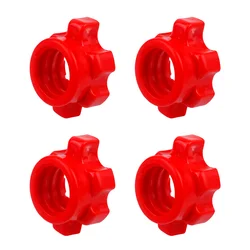 4 Pcs Barbell Dumbbell Nut Fixing Accessories Home Gym Equipment Rod Svrew Screw Clamp Fitness 480X370X210CM Plastic Red