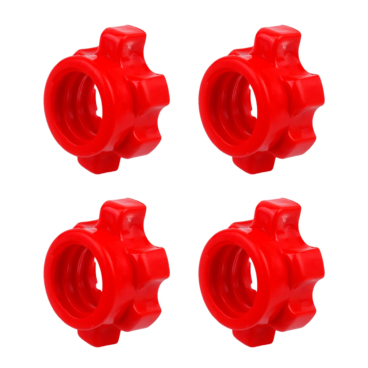 4 Pcs Barbell Dumbbell Nut Fixing Accessories Home Gym Equipment Rod Svrew Screw Clamp Fitness 480X370X210CM Plastic Red