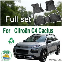 Car Mats Floor For Citroën C4 Cactus 2014~2020 Waterproof Leather Car Mat Fully Set Tapete Automotivo Para Carro Car Accessories