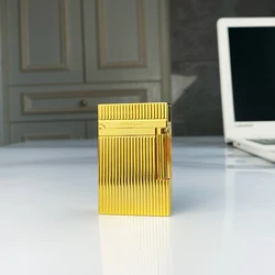 Windproof Lighter with Bright Sound for Men, Retro Cigarette Gift, Brass Shell, New