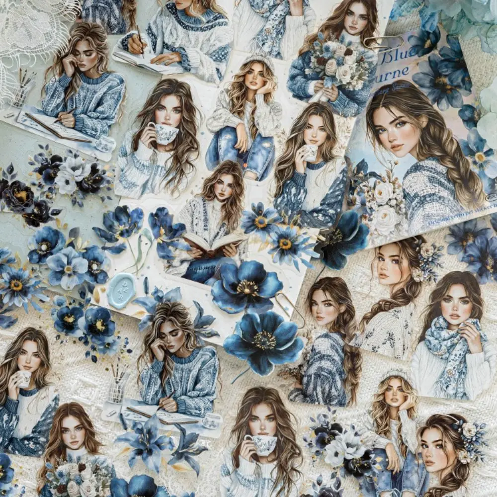 Tema botanico Incontro floreale Adesivi in PET Impermeabile Artigianato fai-da-te Adesivi materiali collage Adesivi rimovibili per decorazioni per diario