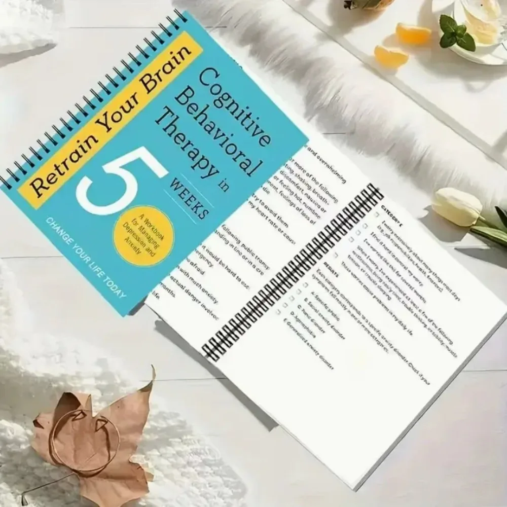 Retrain Your Brain English Mental Health Readers Spiral Workbook CBT Guide For Managing Anxiety And Depression Free Shipping