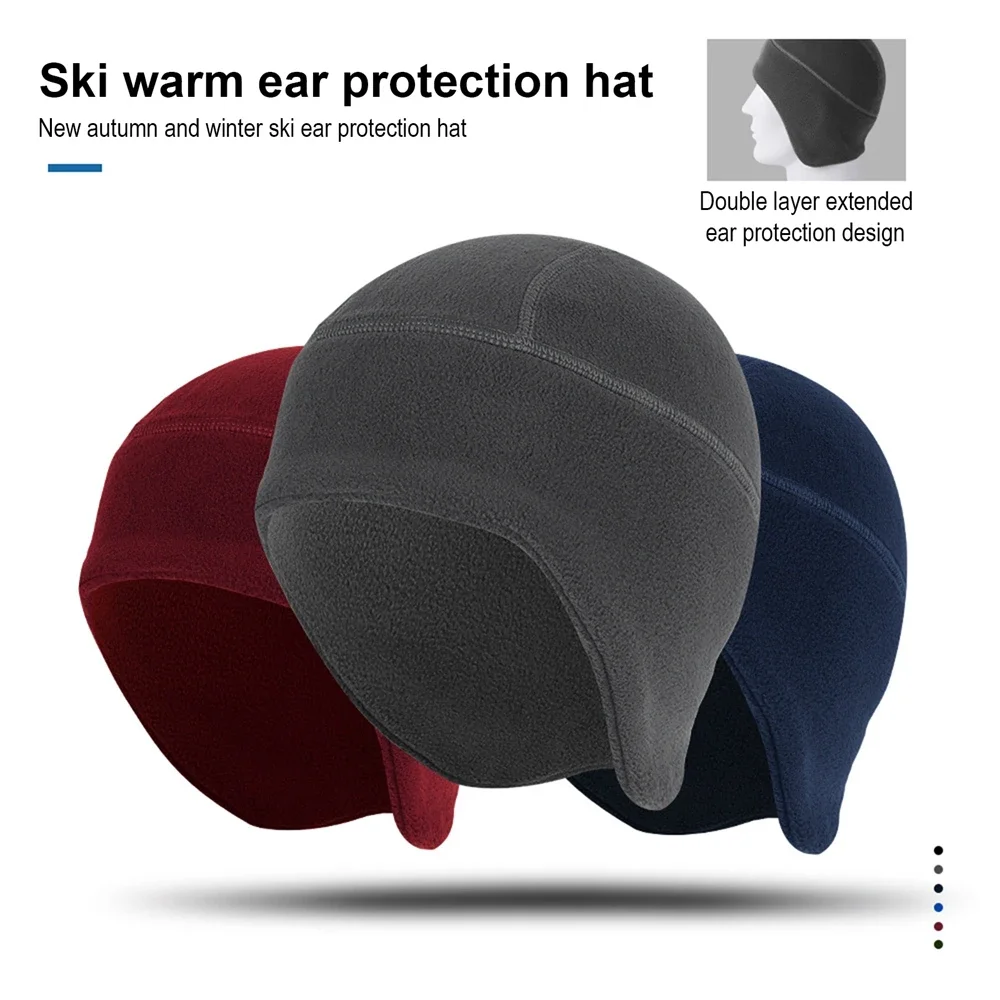 Men Women Beanie Hat Thermal Running Sports Hats Soft Stretch Fitness Warm Ear Cover Snowboard Hiking Cycling Ski Windproof Cap